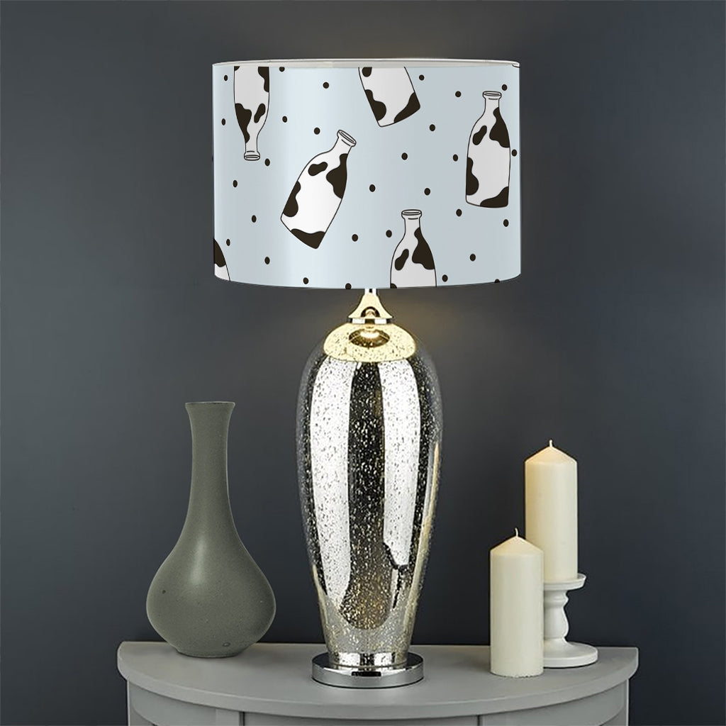 Cow Milk Bottle Pattern Print Drum Lamp Shade