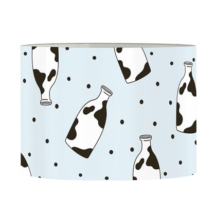 Cow Milk Bottle Pattern Print Drum Lamp Shade