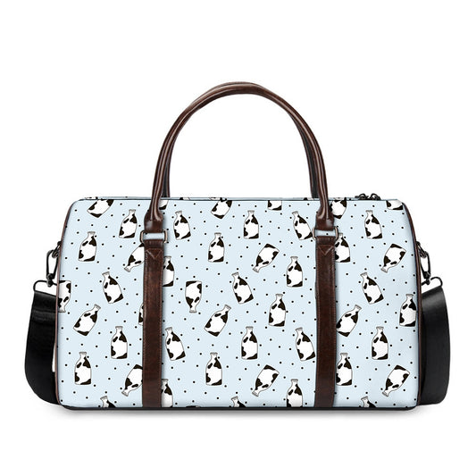 Cow Milk Bottle Pattern Print Duffle Bag