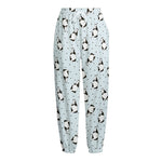 Cow Milk Bottle Pattern Print Fleece Lined Knit Pants