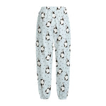 Cow Milk Bottle Pattern Print Fleece Lined Knit Pants