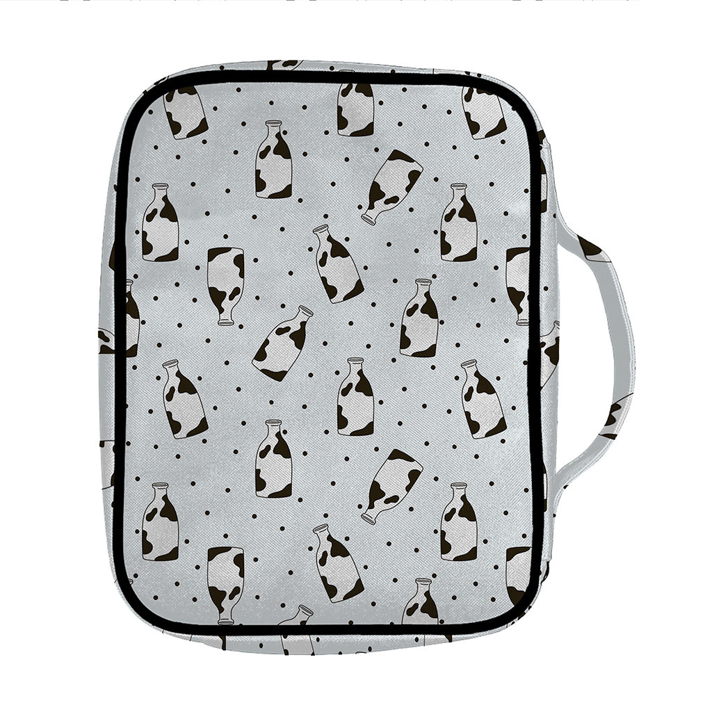 Cow Milk Bottle Pattern Print Front Pocket Bible Bag