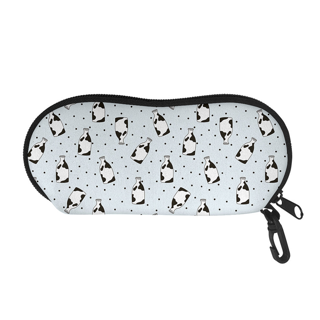 Cow Milk Bottle Pattern Print Glasses Case