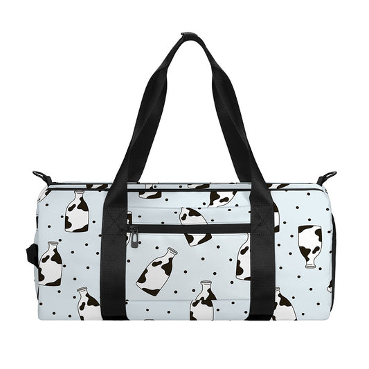 Cow Milk Bottle Pattern Print Gym Bag