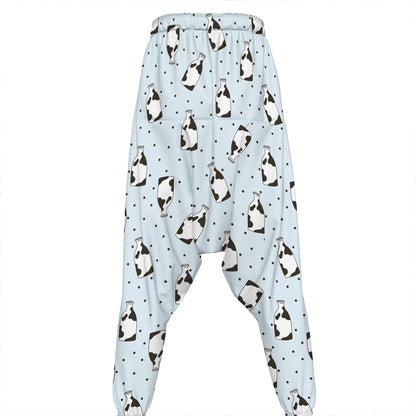 Cow Milk Bottle Pattern Print Hammer Pants