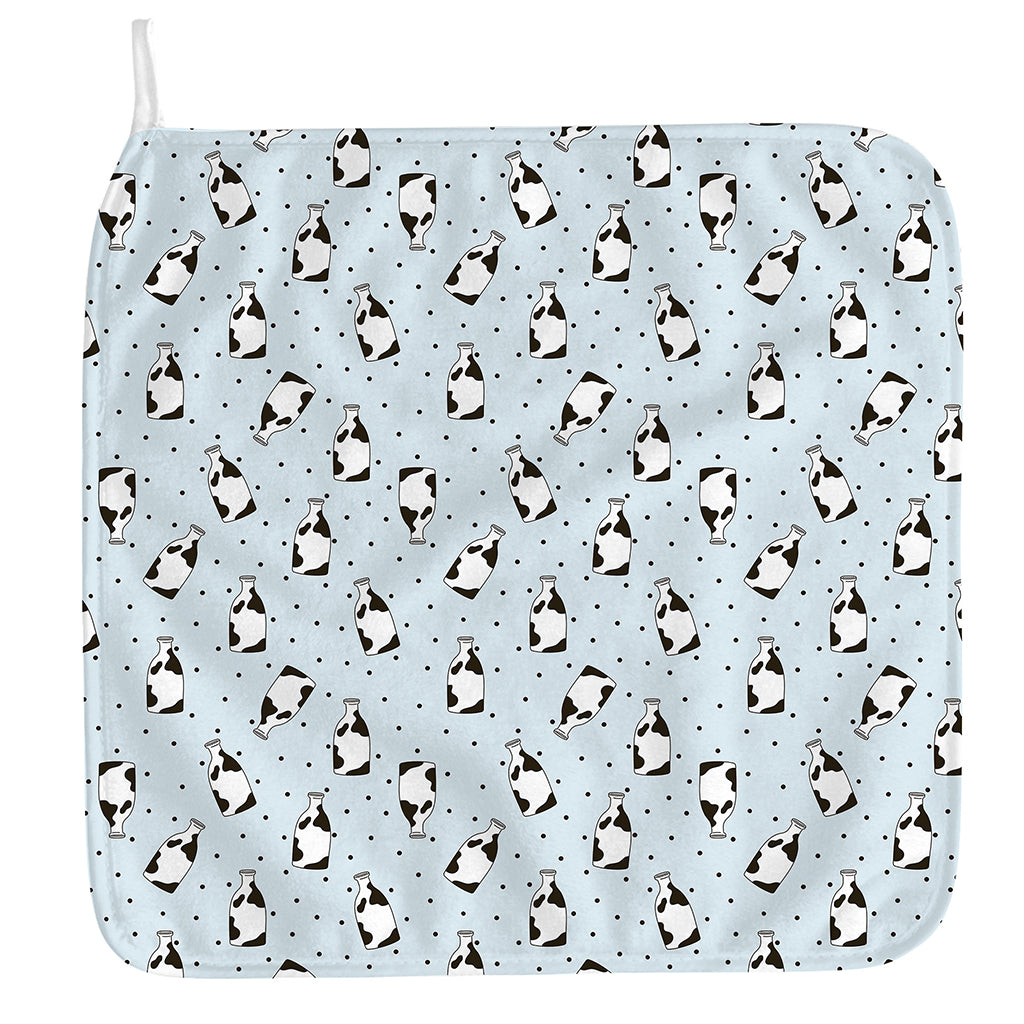 Cow Milk Bottle Pattern Print Hand Towel