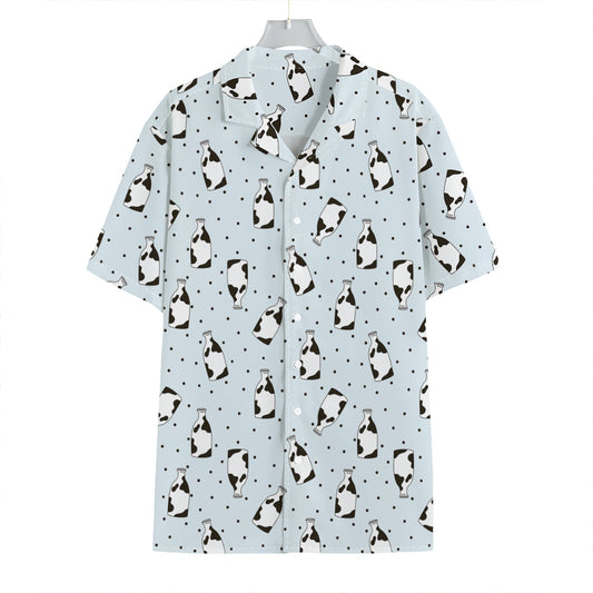 Cow Milk Bottle Pattern Print Hawaiian Shirt