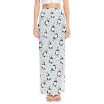 Cow Milk Bottle Pattern Print High Slit Maxi Skirt