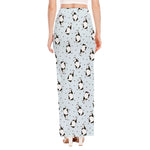Cow Milk Bottle Pattern Print High Slit Maxi Skirt