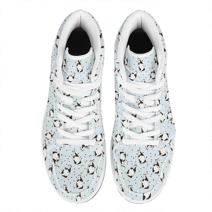 Cow Milk Bottle Pattern Print High Top Leather Sneakers