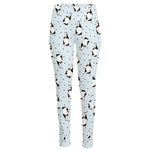 Cow Milk Bottle Pattern Print High-Waisted Pocket Leggings