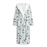 Cow Milk Bottle Pattern Print Hooded Bathrobe
