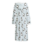 Cow Milk Bottle Pattern Print Hooded Bathrobe