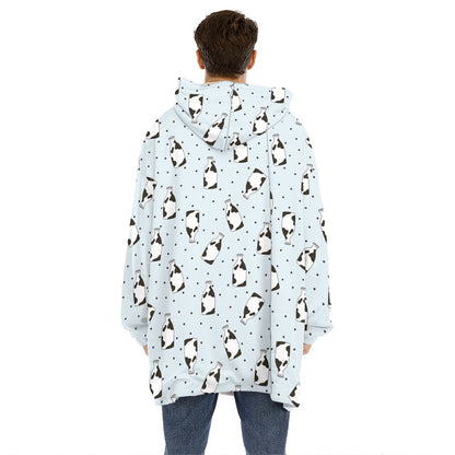 Cow Milk Bottle Pattern Print Hoodie Blanket
