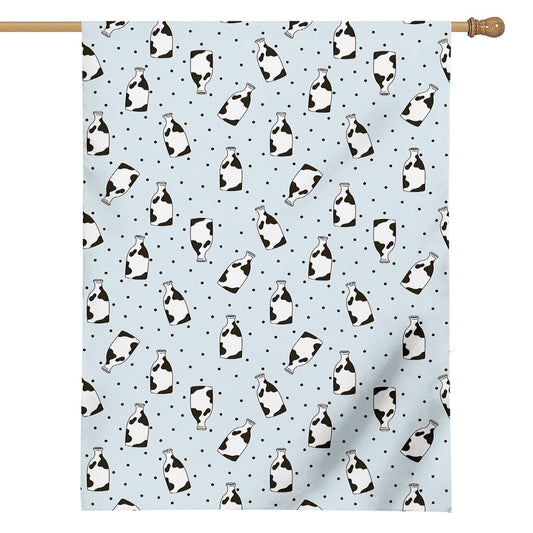 Cow Milk Bottle Pattern Print House Flag