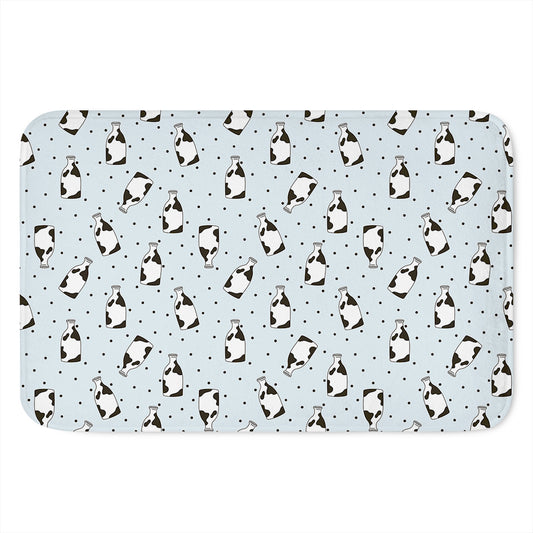 Cow Milk Bottle Pattern Print Indoor Door Mat