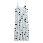 Cow Milk Bottle Pattern Print Jersey Midi Cami Dress