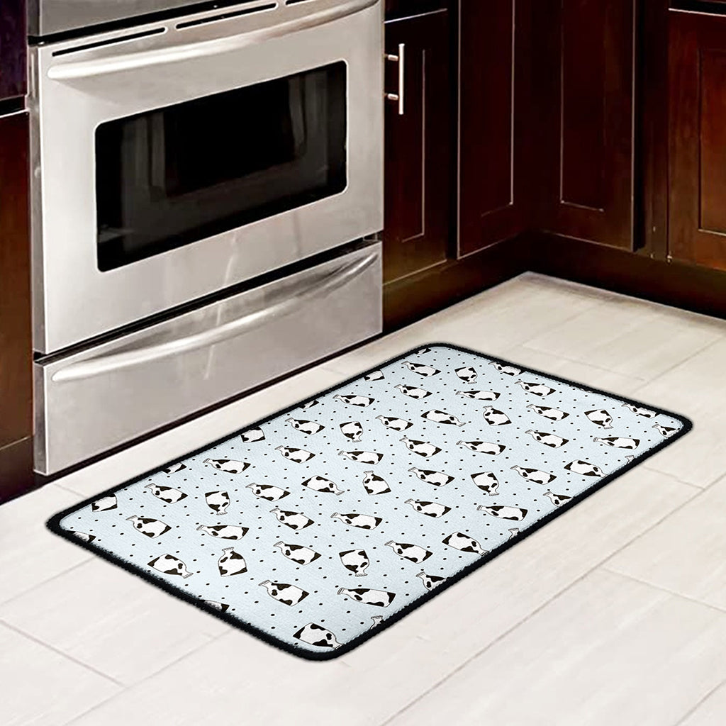 Cow Milk Bottle Pattern Print Kitchen Mat