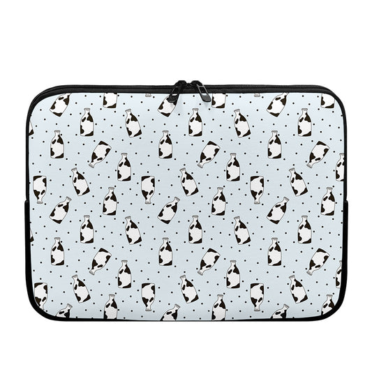 Cow Milk Bottle Pattern Print Laptop Sleeve
