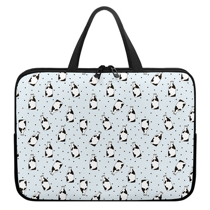Cow Milk Bottle Pattern Print Laptop Sleeve With Handle