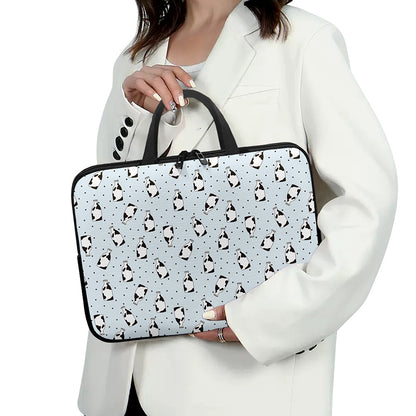 Cow Milk Bottle Pattern Print Laptop Sleeve With Handle