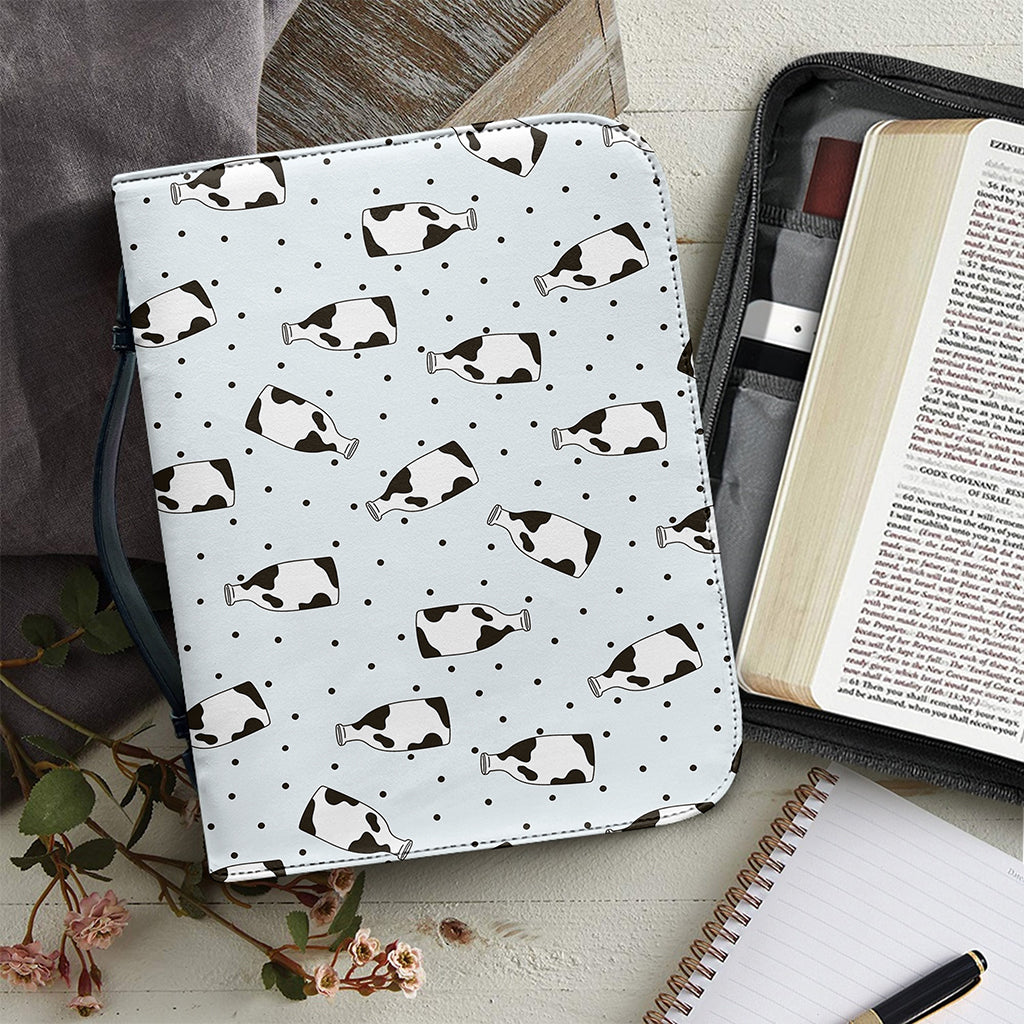 Cow Milk Bottle Pattern Print Leather Bible Cover