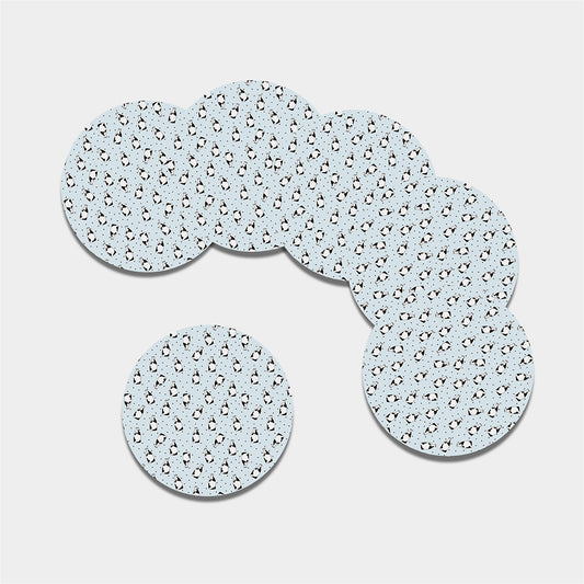 Cow Milk Bottle Pattern Print Leather Coaster Set