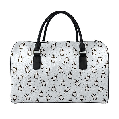 Cow Milk Bottle Pattern Print Leather Duffle Bag