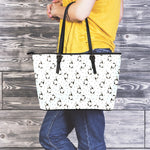 Cow Milk Bottle Pattern Print Leather Tote Bag