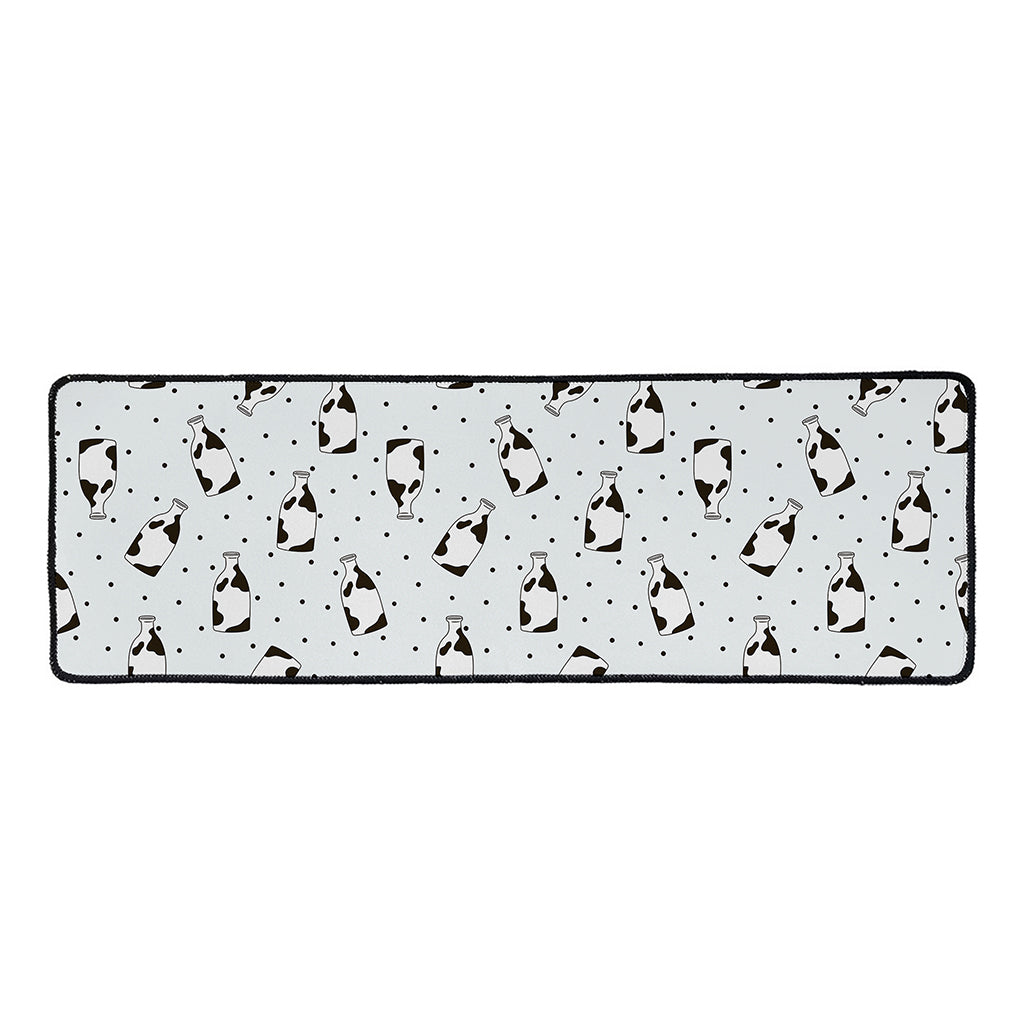 Cow Milk Bottle Pattern Print Long Kitchen Mat