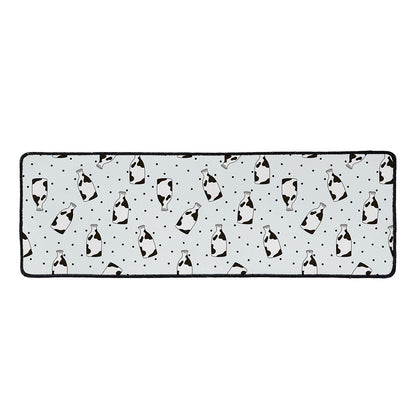 Cow Milk Bottle Pattern Print Long Kitchen Mat