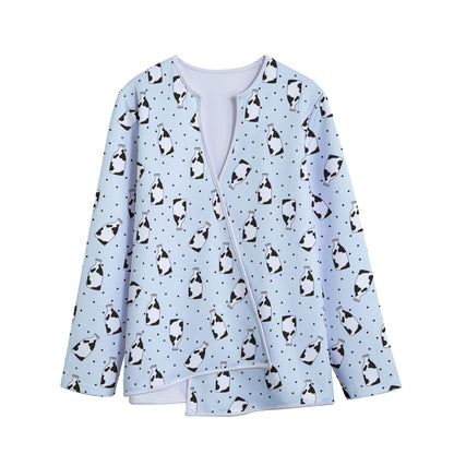 Cow Milk Bottle Pattern Print Long Sleeve Short Coat
