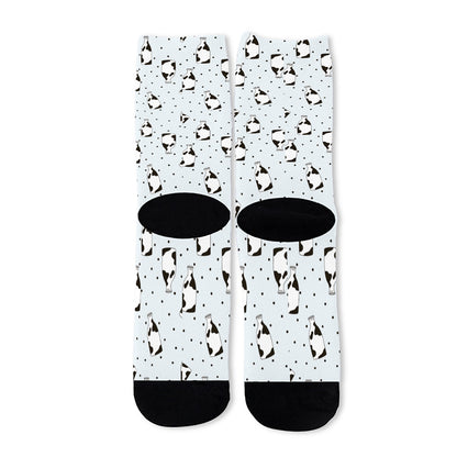 Cow Milk Bottle Pattern Print Long Socks
