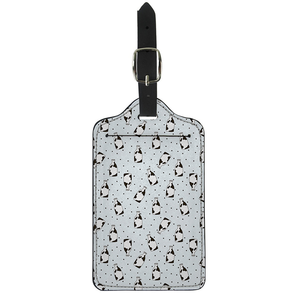Cow Milk Bottle Pattern Print Luggage Tag