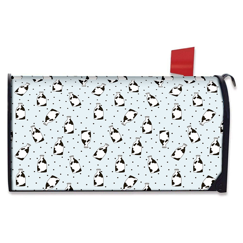 Cow Milk Bottle Pattern Print Mailbox Cover