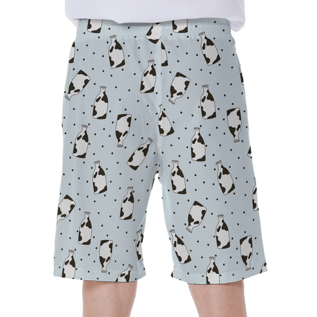 Cow Milk Bottle Pattern Print Men's Beach Shorts