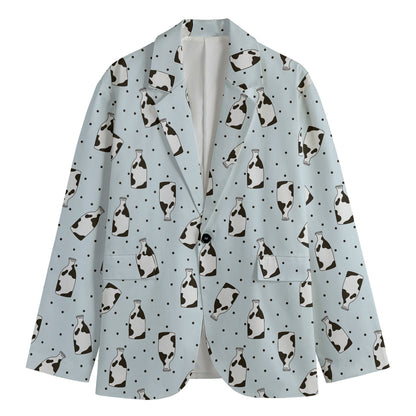 Cow Milk Bottle Pattern Print Men's Blazer
