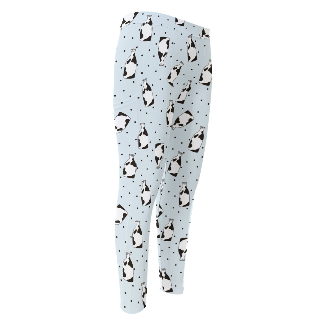 Cow Milk Bottle Pattern Print Men's Compression Pants