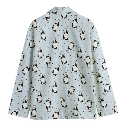 Cow Milk Bottle Pattern Print Men's Cotton Blazer