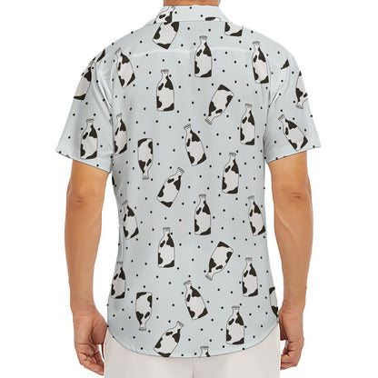 Cow Milk Bottle Pattern Print Men's Deep V-Neck Shirt