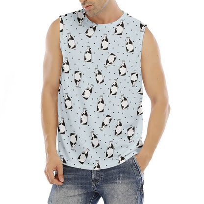 Cow Milk Bottle Pattern Print Men's Fitness Tank Top