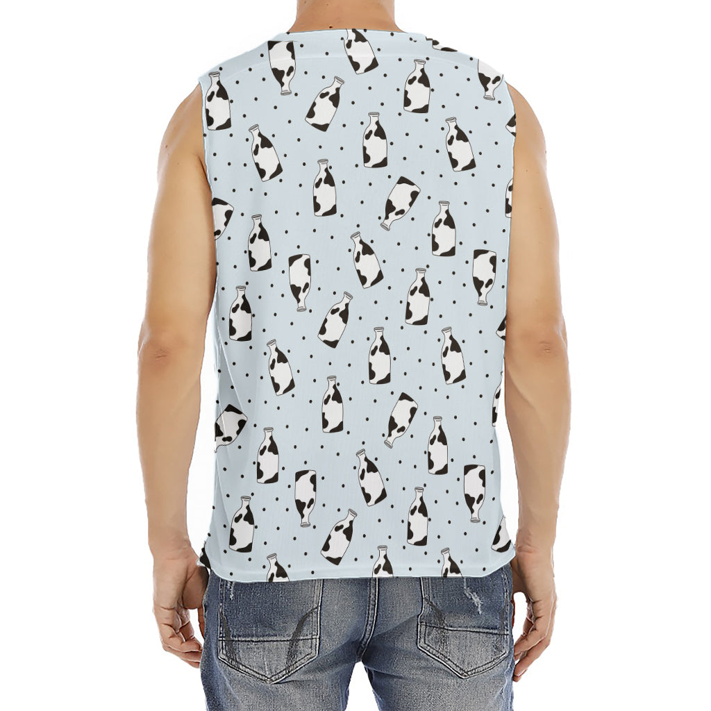 Cow Milk Bottle Pattern Print Men's Fitness Tank Top