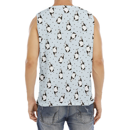 Cow Milk Bottle Pattern Print Men's Fitness Tank Top