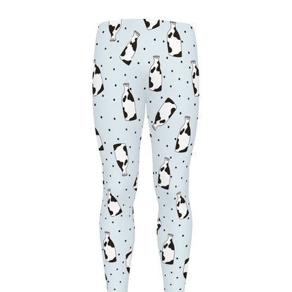 Cow Milk Bottle Pattern Print Men's leggings