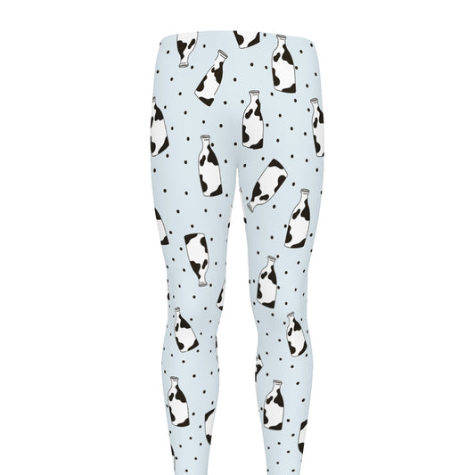 Cow Milk Bottle Pattern Print Men's leggings