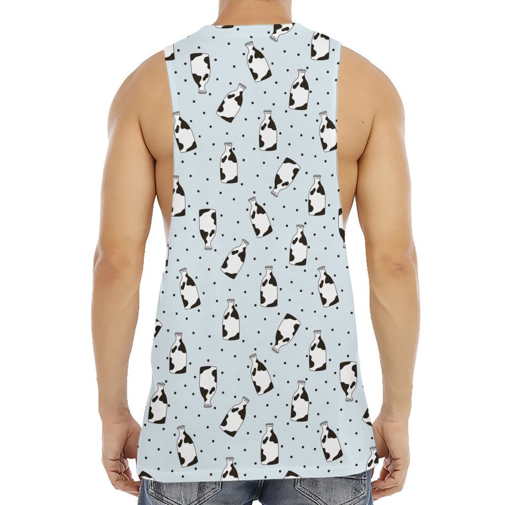 Cow Milk Bottle Pattern Print Men's Muscle Tank Top