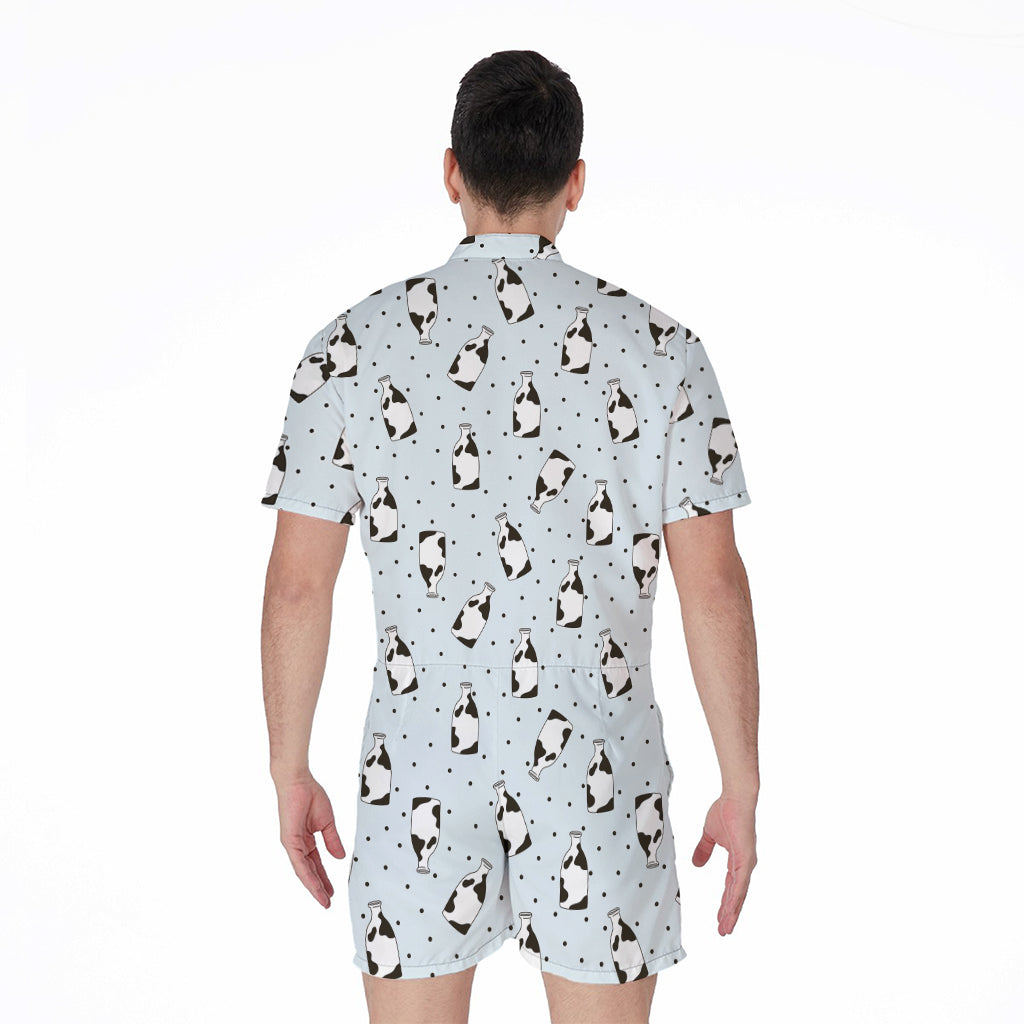 Cow Milk Bottle Pattern Print Men's Rompers
