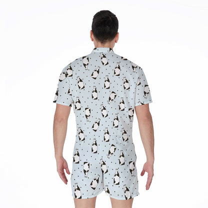 Cow Milk Bottle Pattern Print Men's Rompers