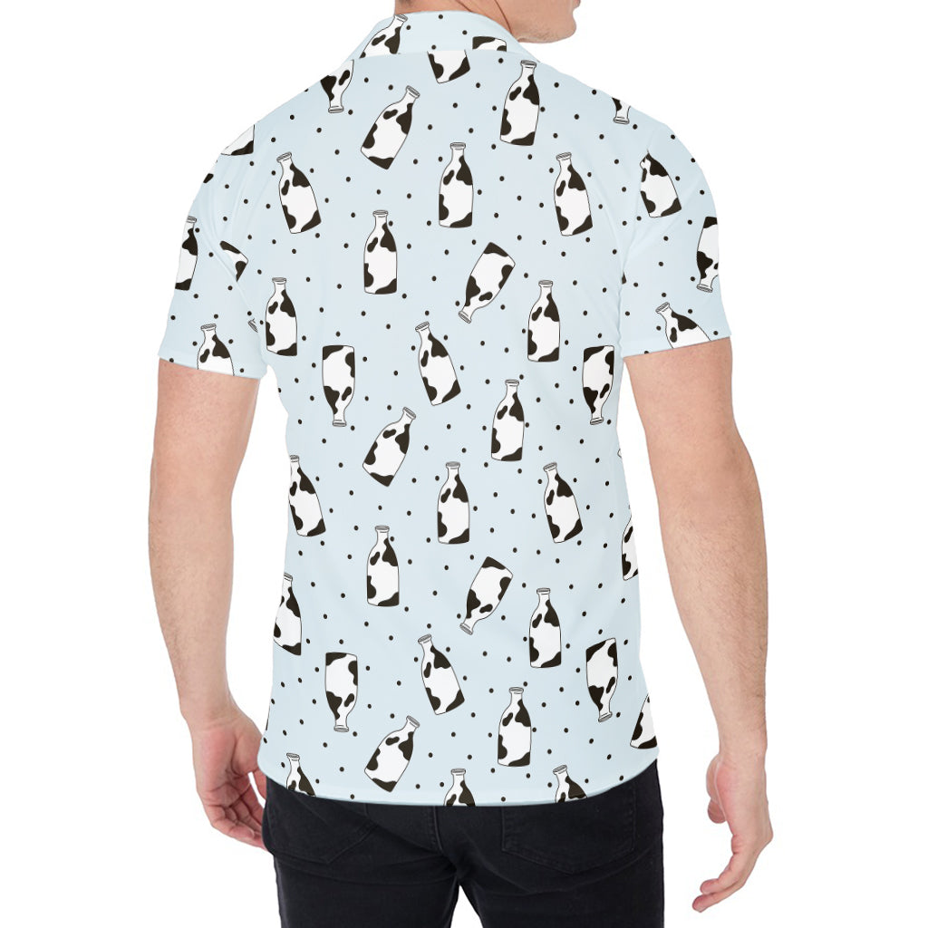 Cow Milk Bottle Pattern Print Men's Shirt