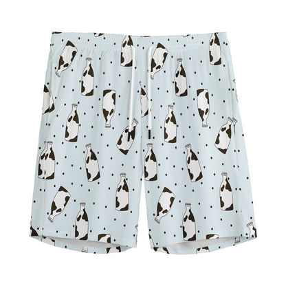 Cow Milk Bottle Pattern Print Men's Sports Shorts